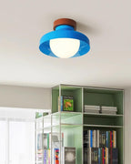 Solvane Blue Metal Flush Mount Ceiling Light
