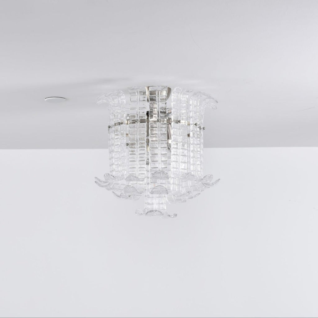 Aurora Ceiling Lamp Clear Murano Glass Flush Mount