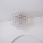 Aurora Ceiling Lamp Clear Murano Glass Flush Mount