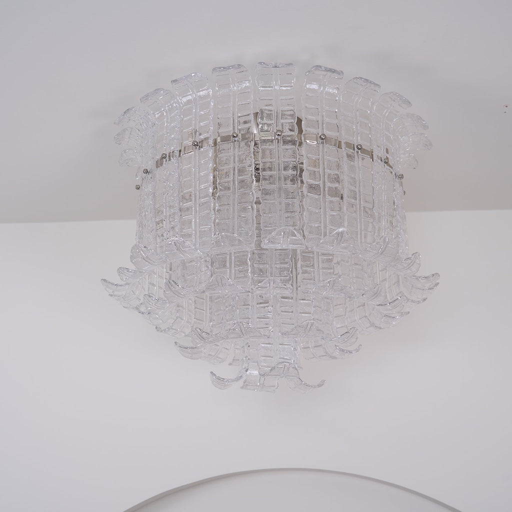Aurora Ceiling Lamp Clear Murano Glass Flush Mount