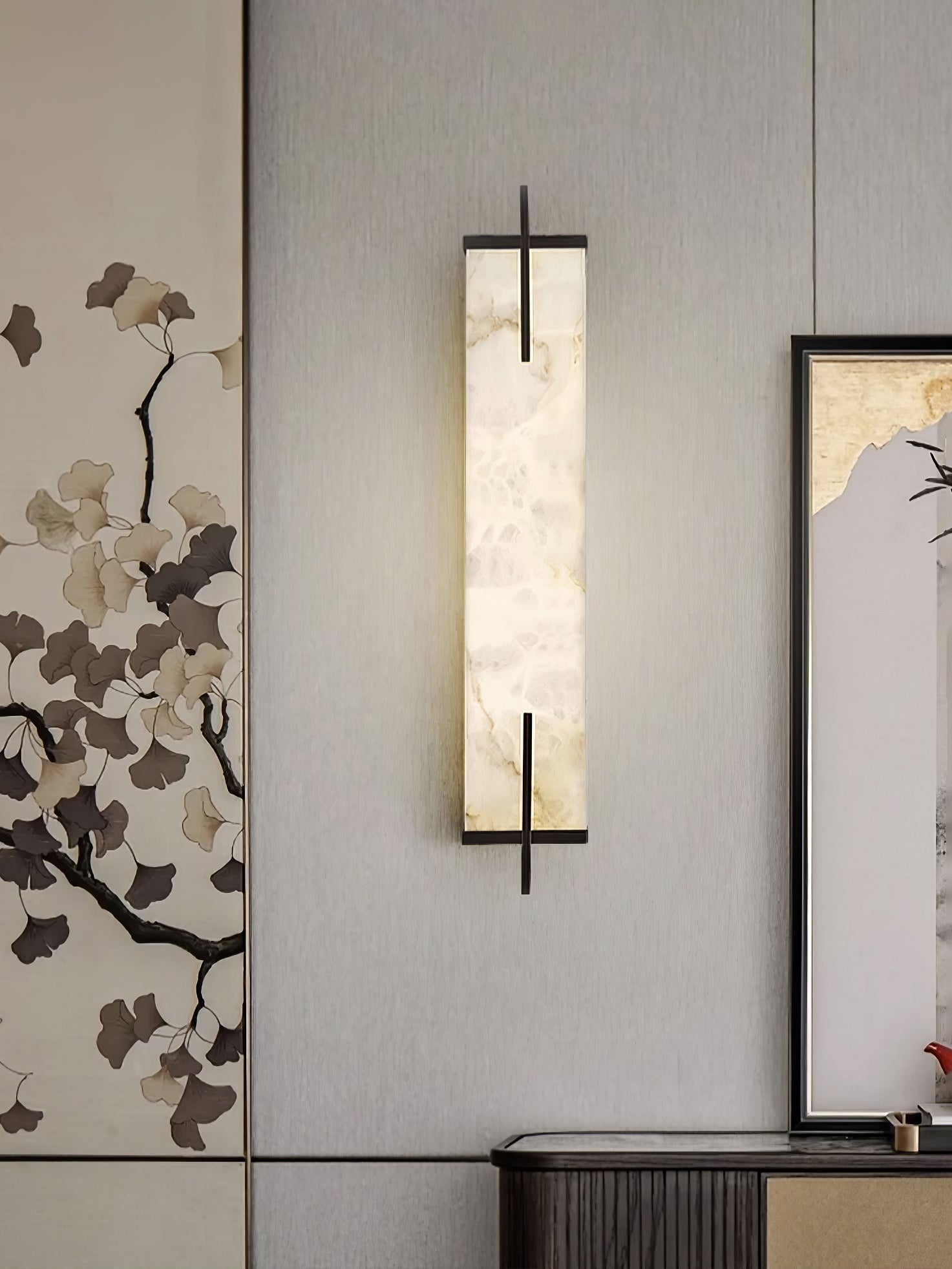 Aurcarir Rectangular Alabaster Wall Light
