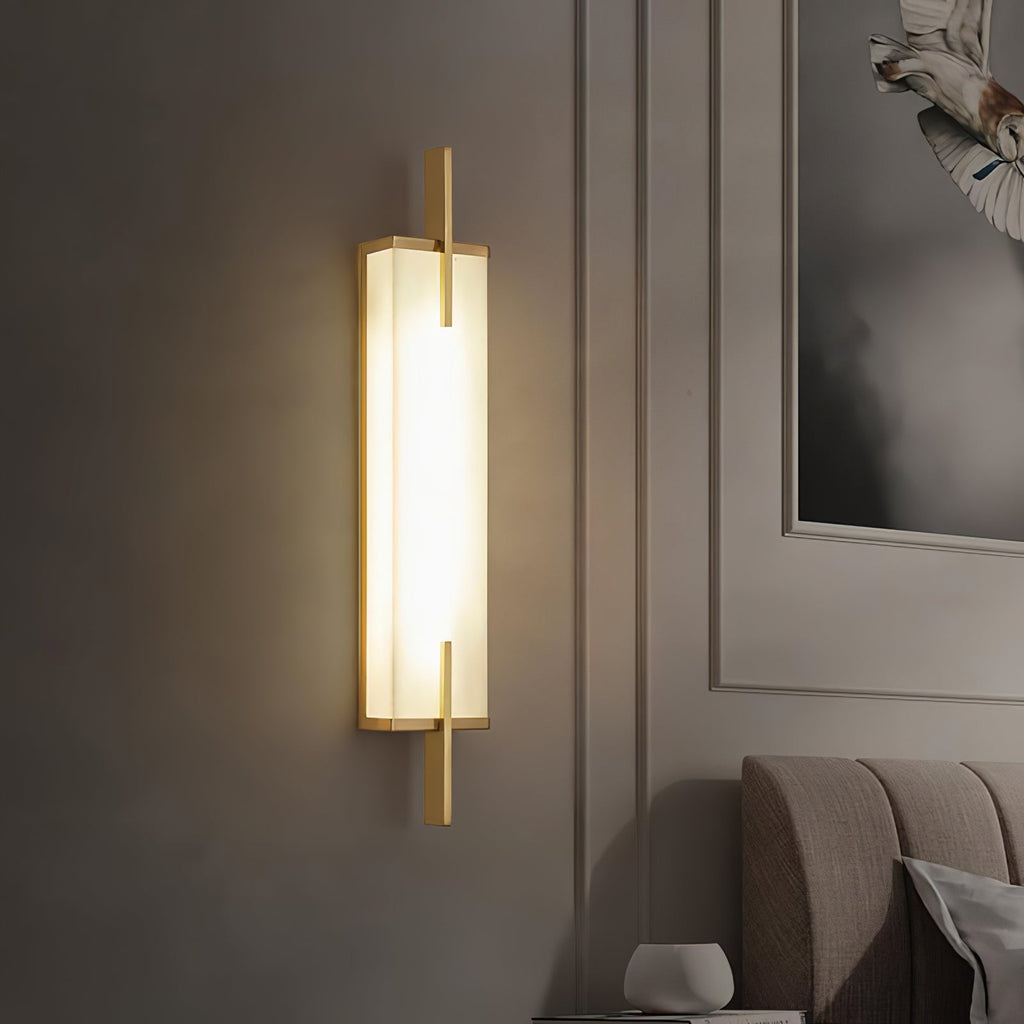 Aurcarir Rectangular Alabaster Wall Light