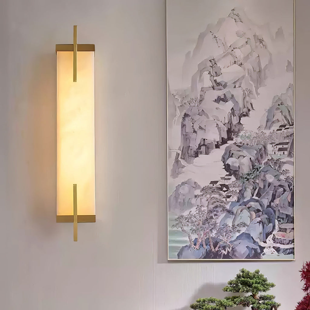 Aurcarir Rectangular Alabaster Wall Light