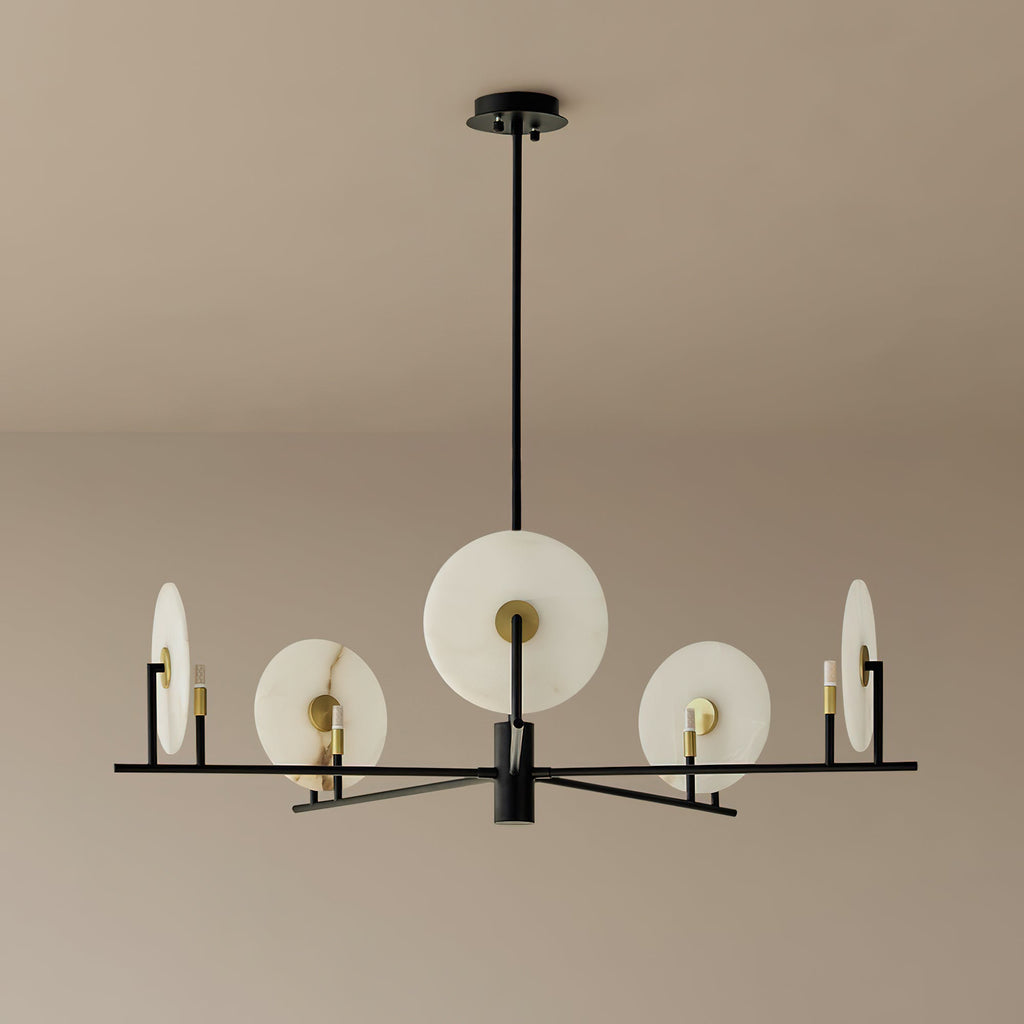 Callisto Chandelier Alabaster Moon Discs