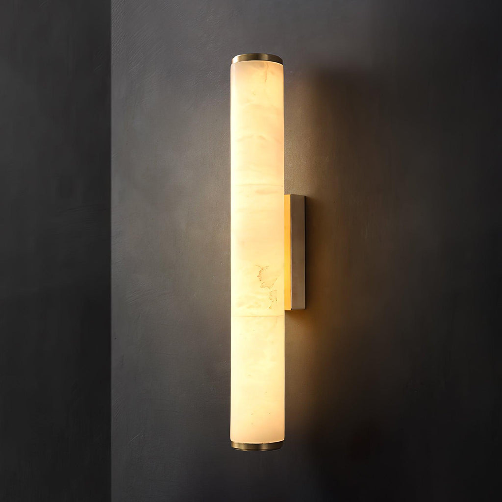Klyr Alabaster Vertical Cylindrical Wall Lamp