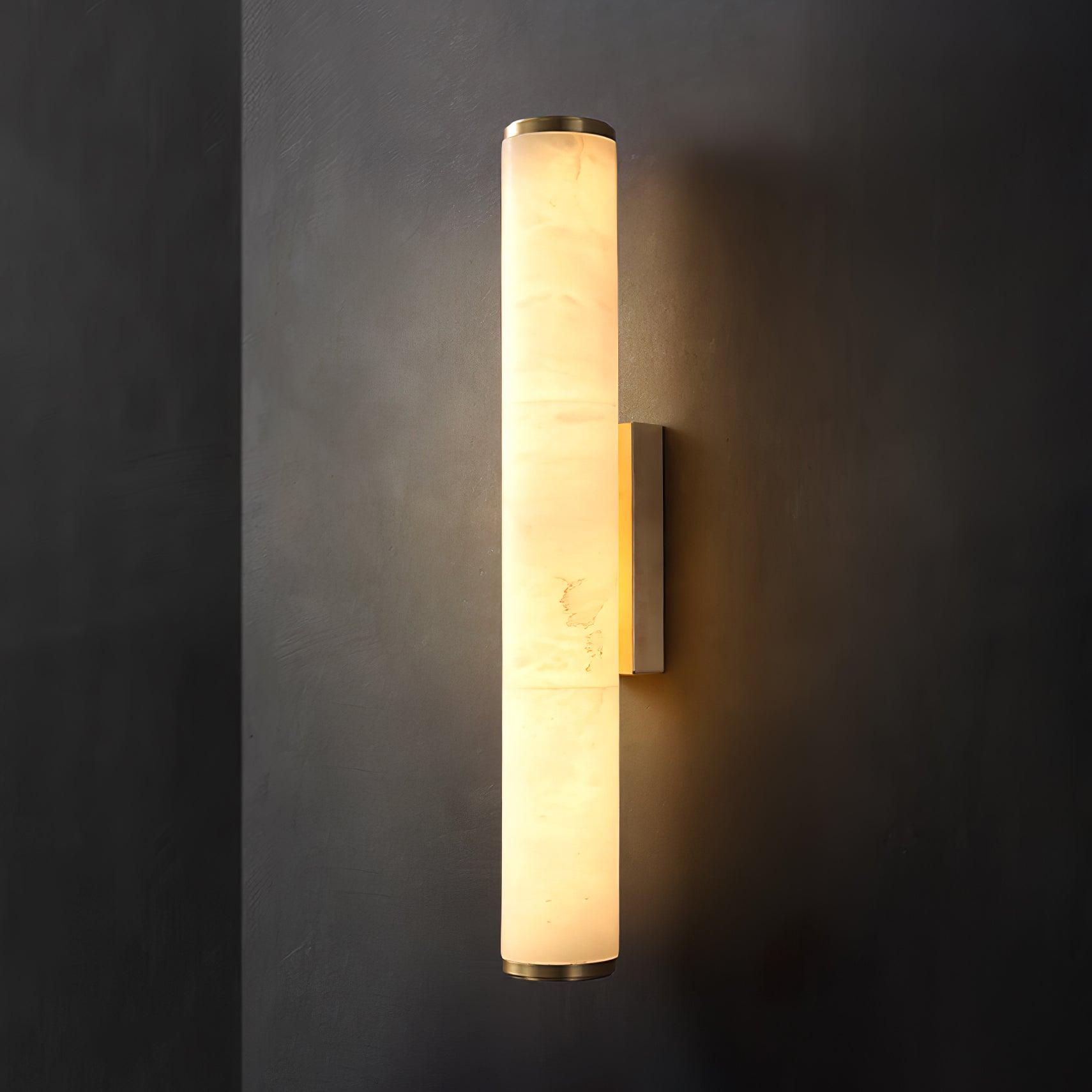 Klyr Alabaster Vertical Cylindrical Wall Lamp
