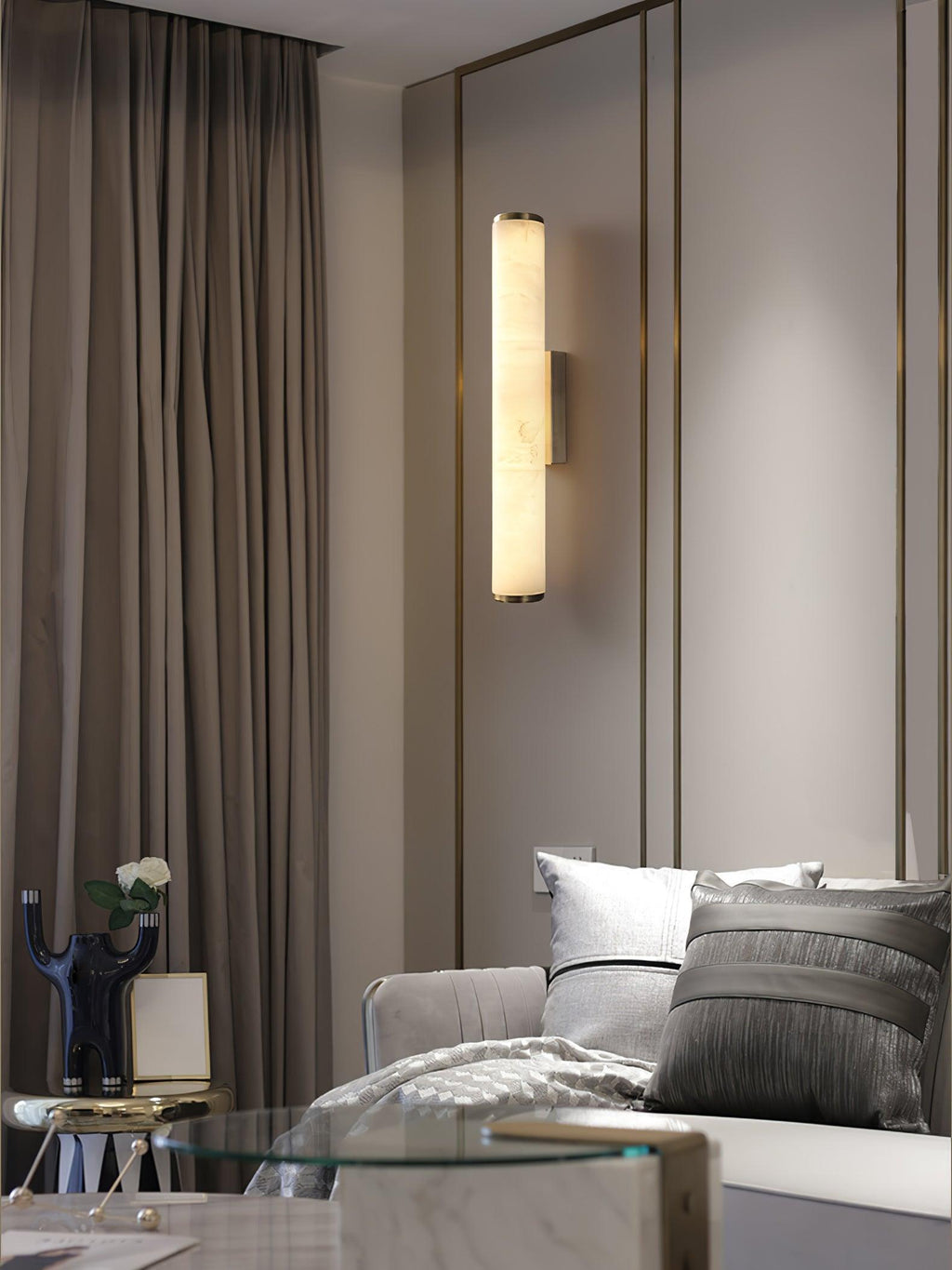 Nyvynor Rectangular Alabaster Wall Light