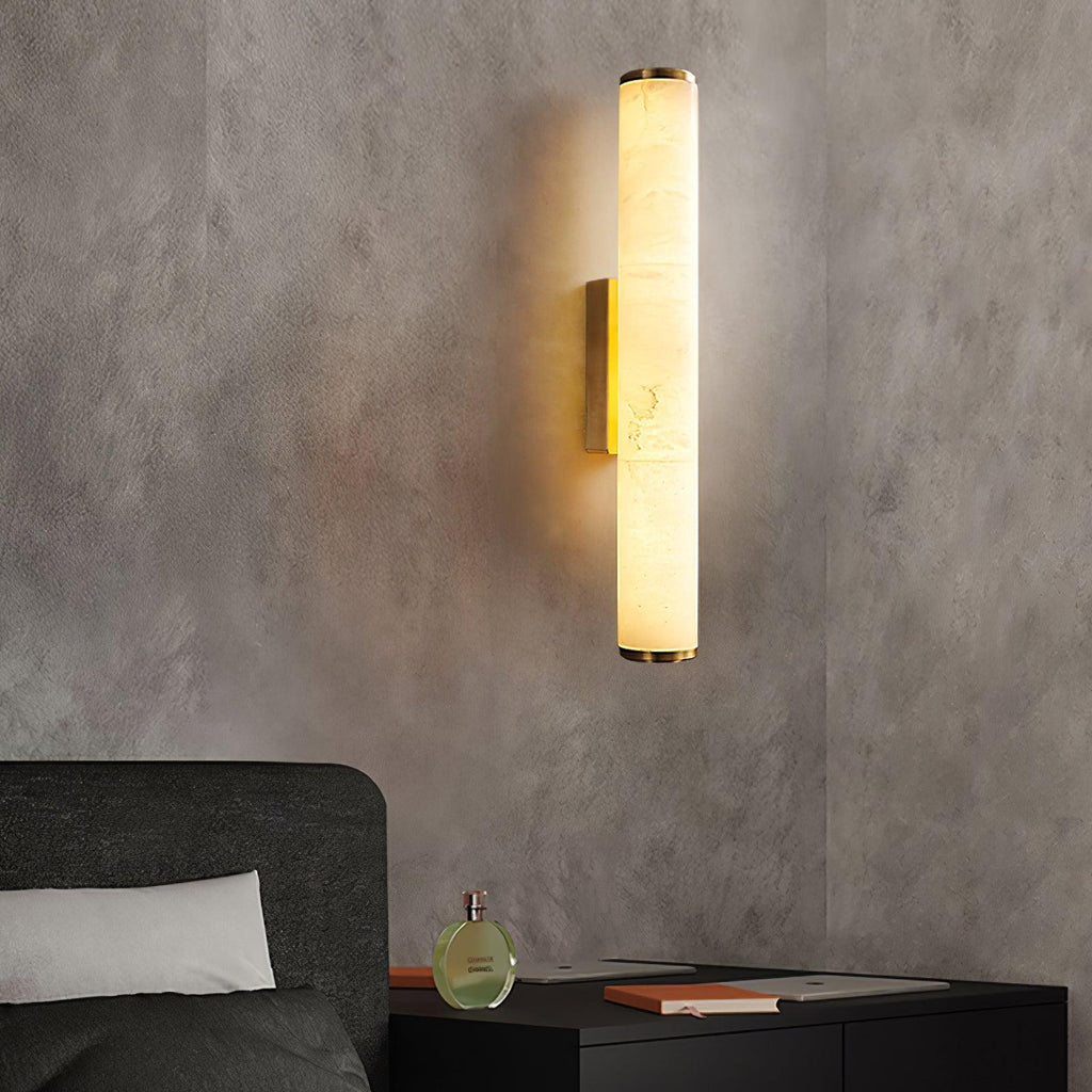 Klyr Alabaster Vertical Cylindrical Wall Lamp