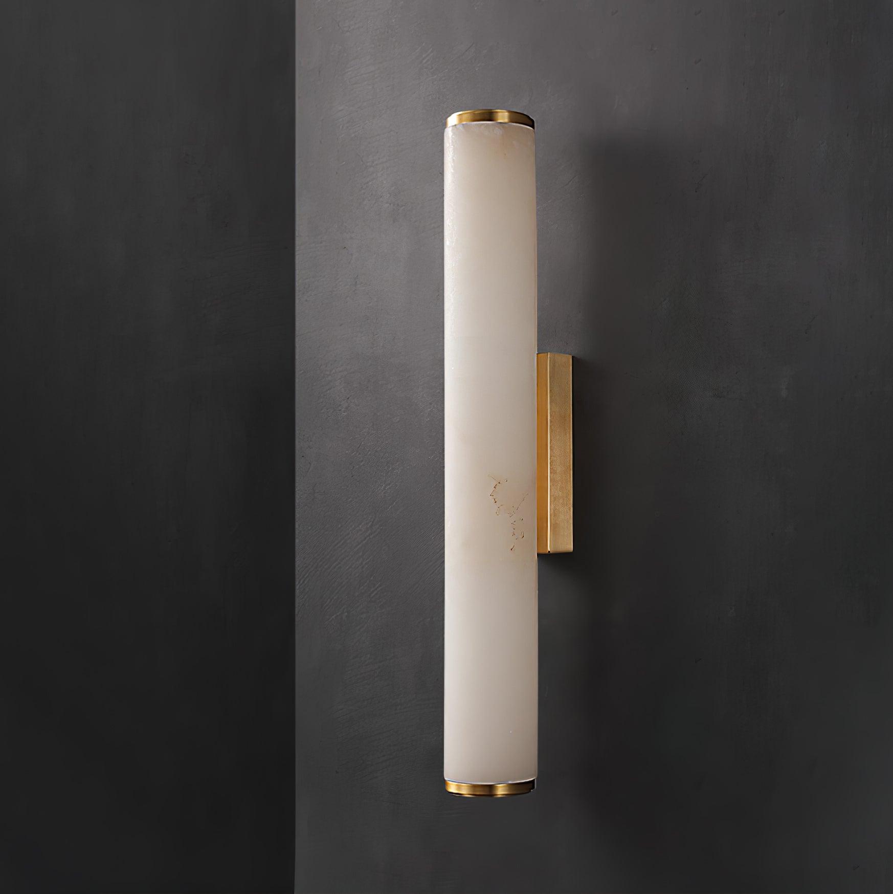 Klyr Alabaster Vertical Cylindrical Wall Lamp