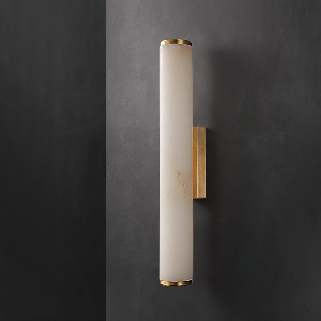 Kristy Alabaster  Vertical Cylindrical Wall Lamp