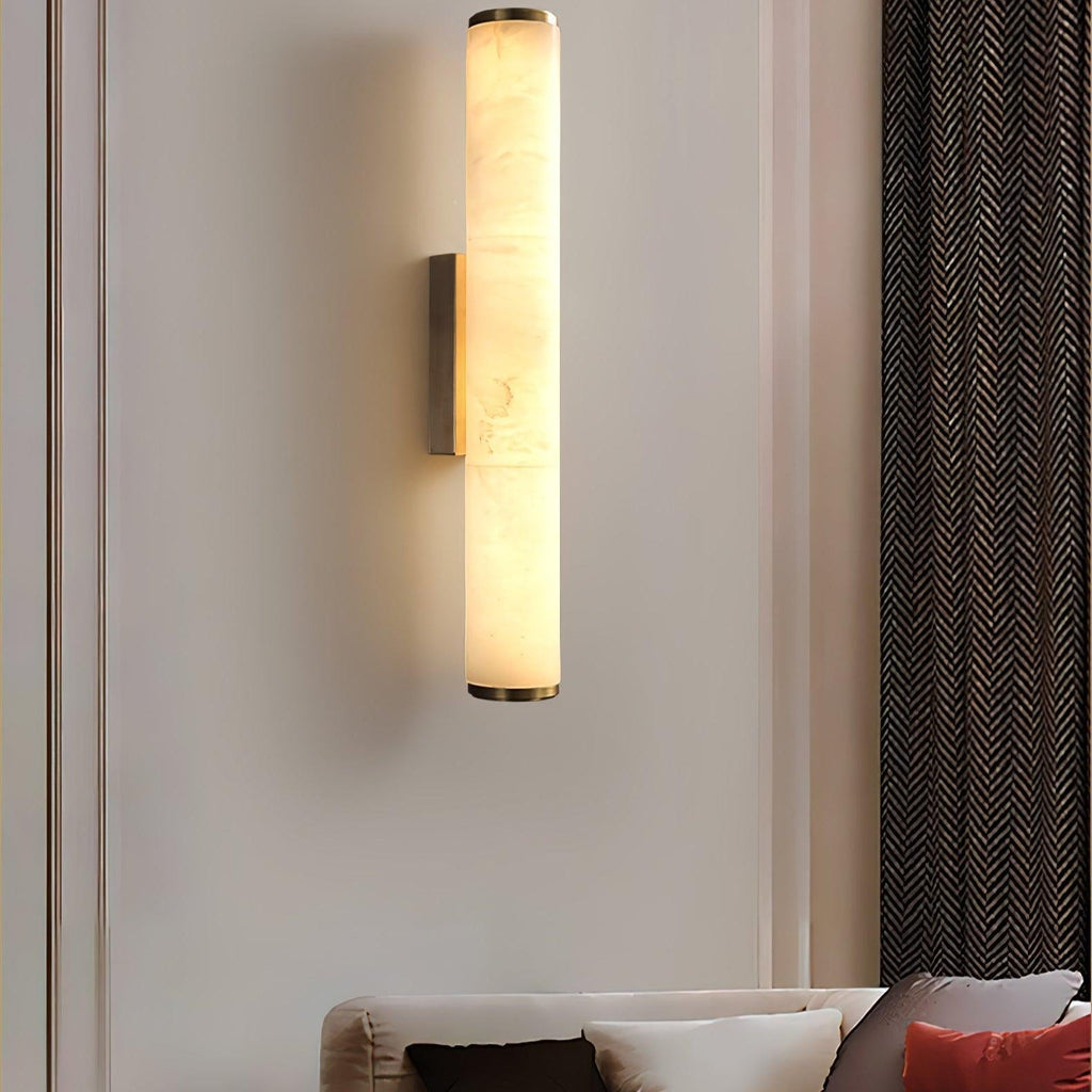 Klyr Alabaster Vertical Cylindrical Wall Lamp