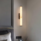 Kristy Alabaster  Vertical Cylindrical Wall Lamp