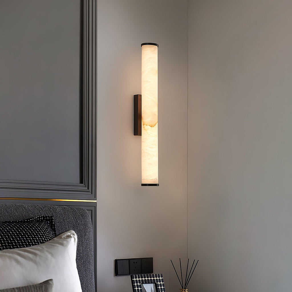 Klyr Alabaster Vertical Cylindrical Wall Lamp