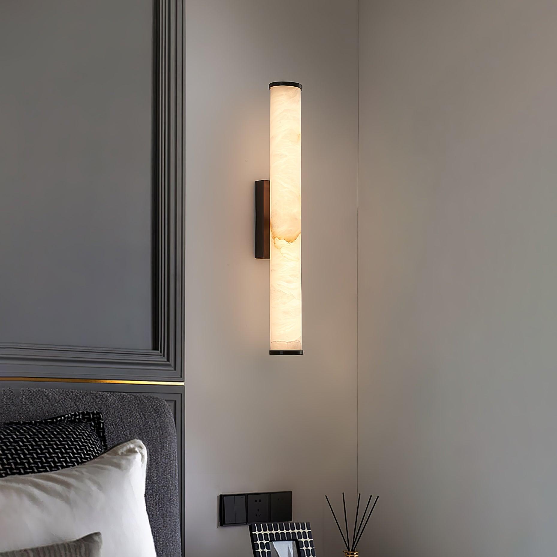 Klyr Alabaster Vertical Cylindrical Wall Lamp