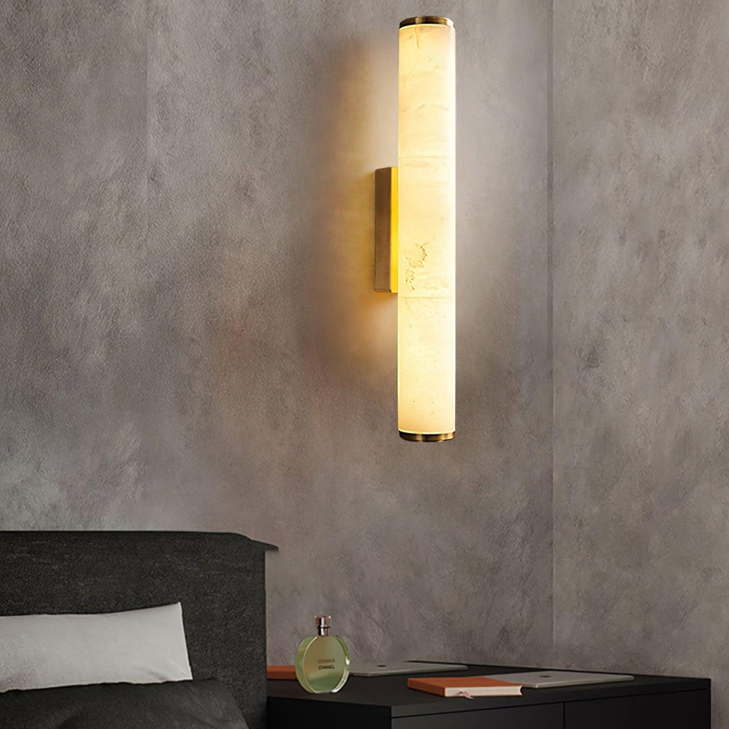 Klyr Alabaster Vertical Cylindrical Wall Lamp