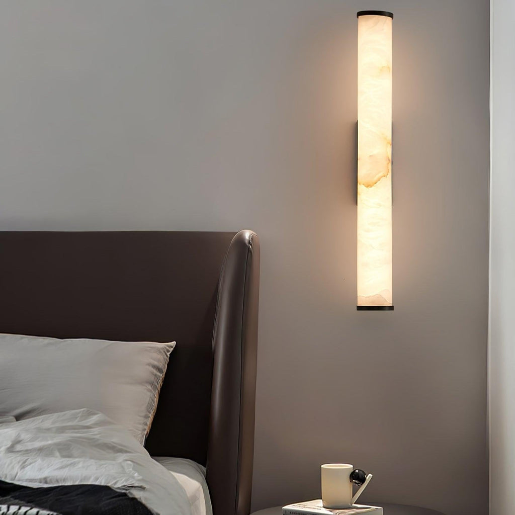 Klyr Alabaster Vertical Cylindrical Wall Lamp