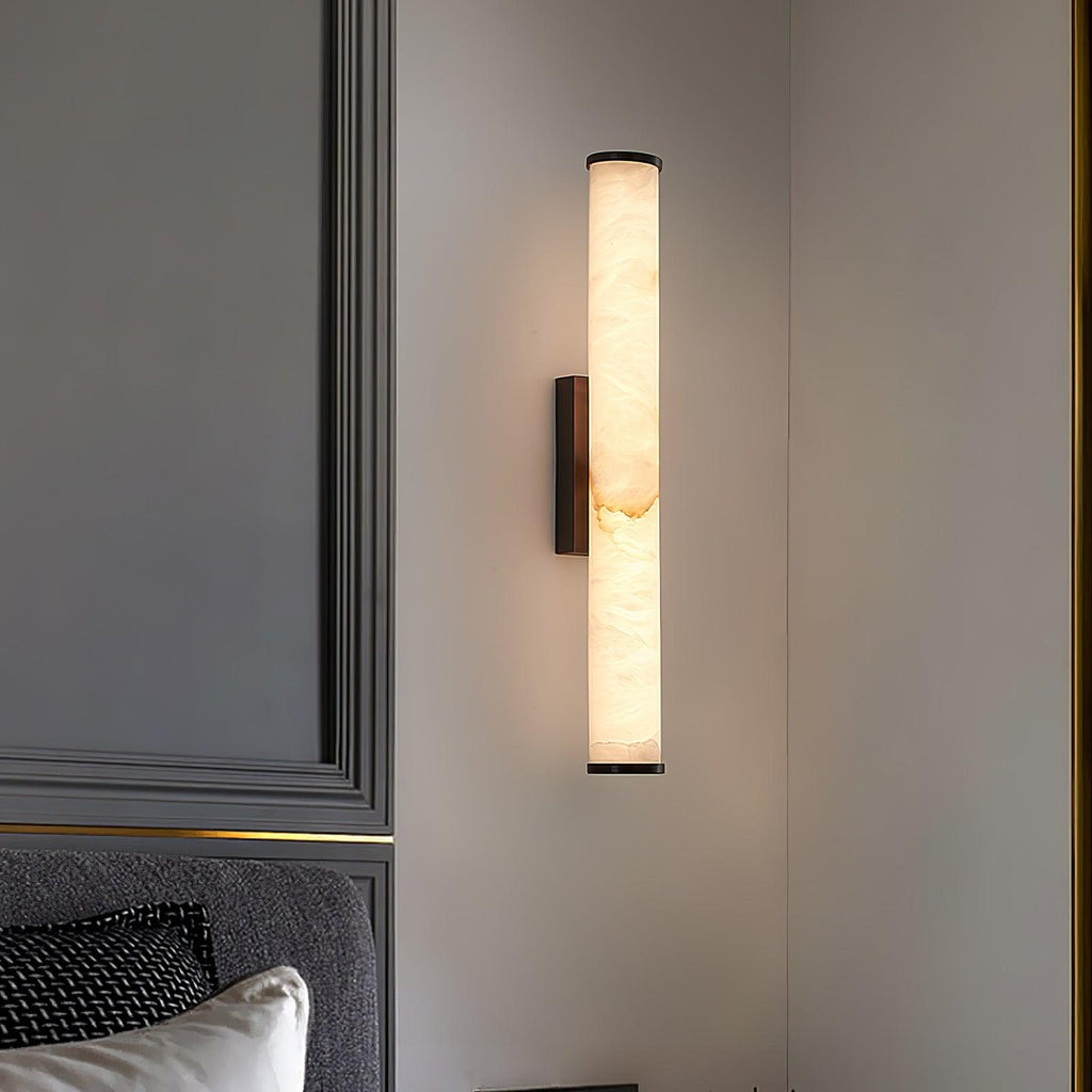 Klyr Alabaster Vertical Cylindrical Wall Lamp