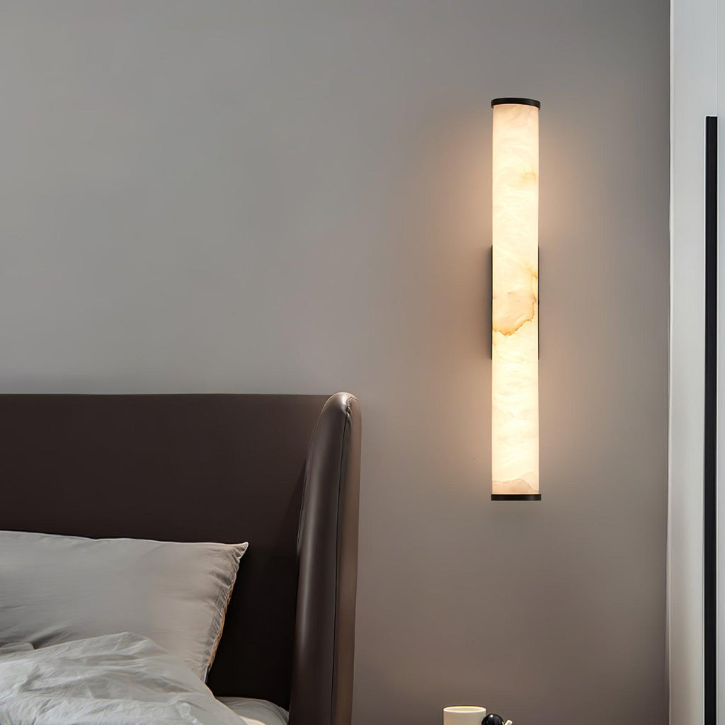 Klyr Alabaster Vertical Cylindrical Wall Lamp