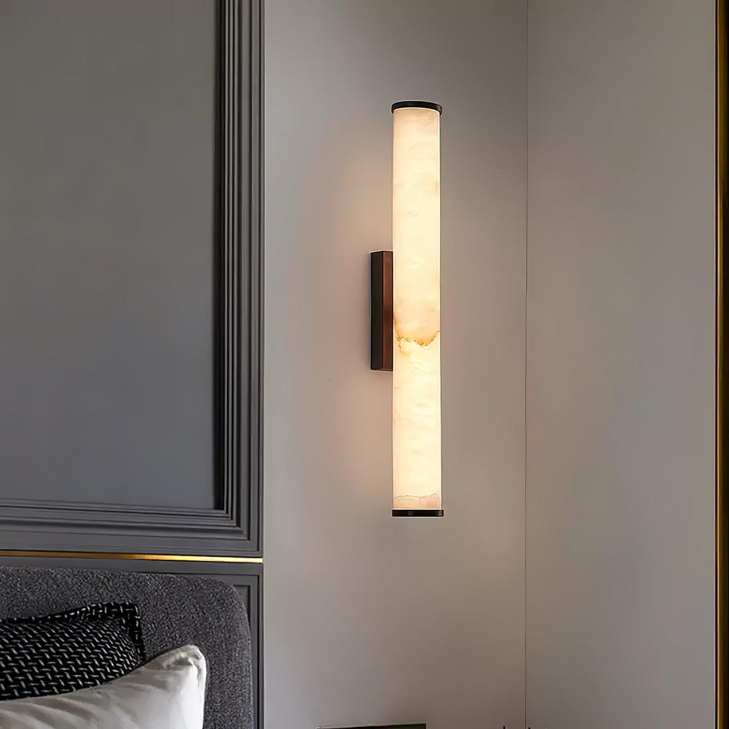 Klyr Alabaster Vertical Cylindrical Wall Lamp