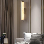 Kristy Alabaster  Vertical Cylindrical Wall Lamp