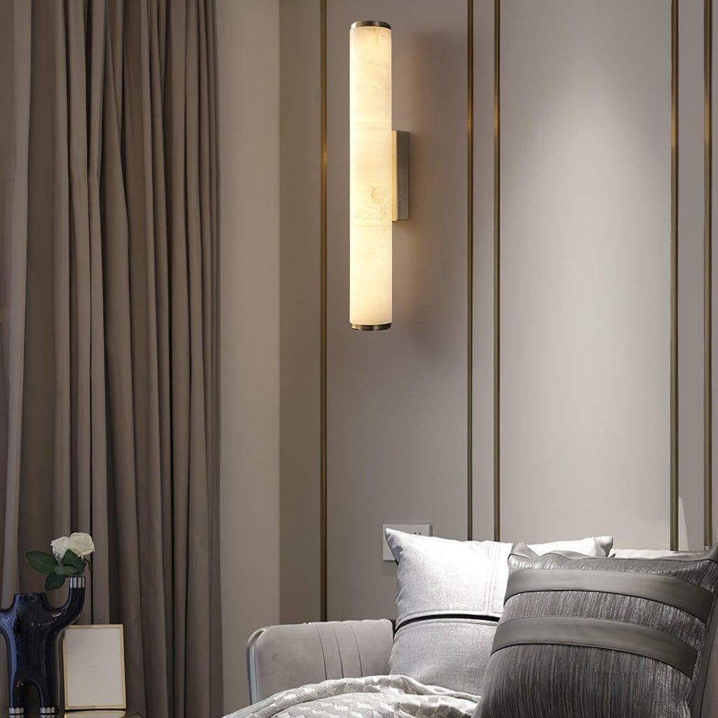Klyr Alabaster Vertical Cylindrical Wall Lamp