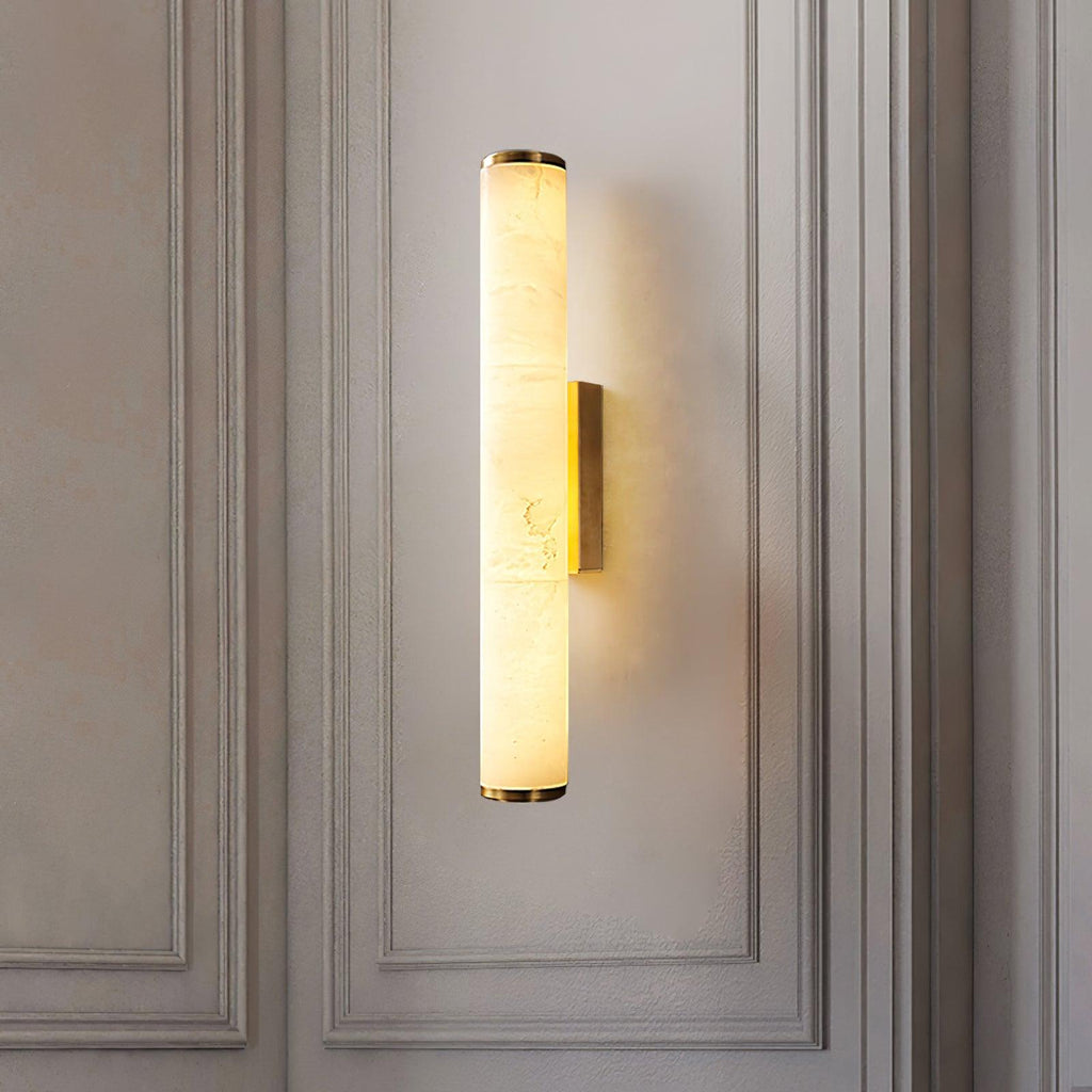 Kristy Alabaster  Vertical Cylindrical Wall Lamp