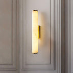 Kristy Alabaster  Vertical Cylindrical Wall Lamp
