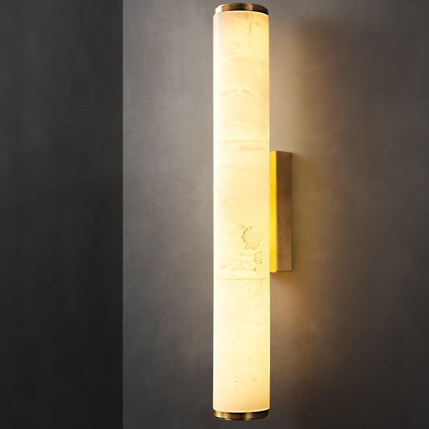 Klyr Alabaster Vertical Cylindrical Wall Lamp