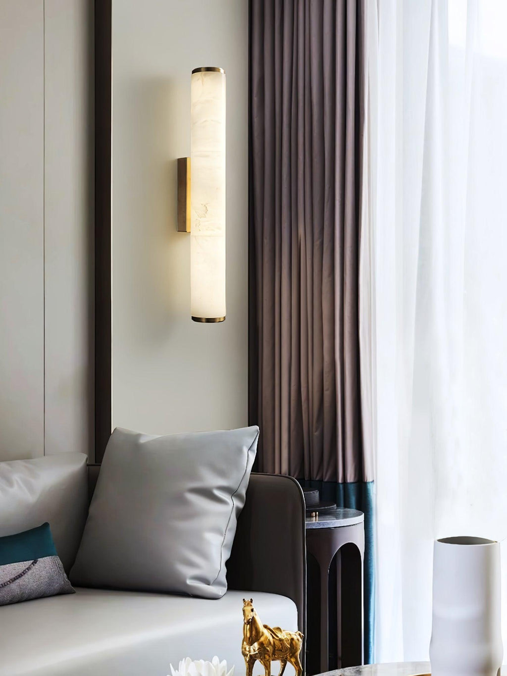 Nyvynor Rectangular Alabaster Wall Light