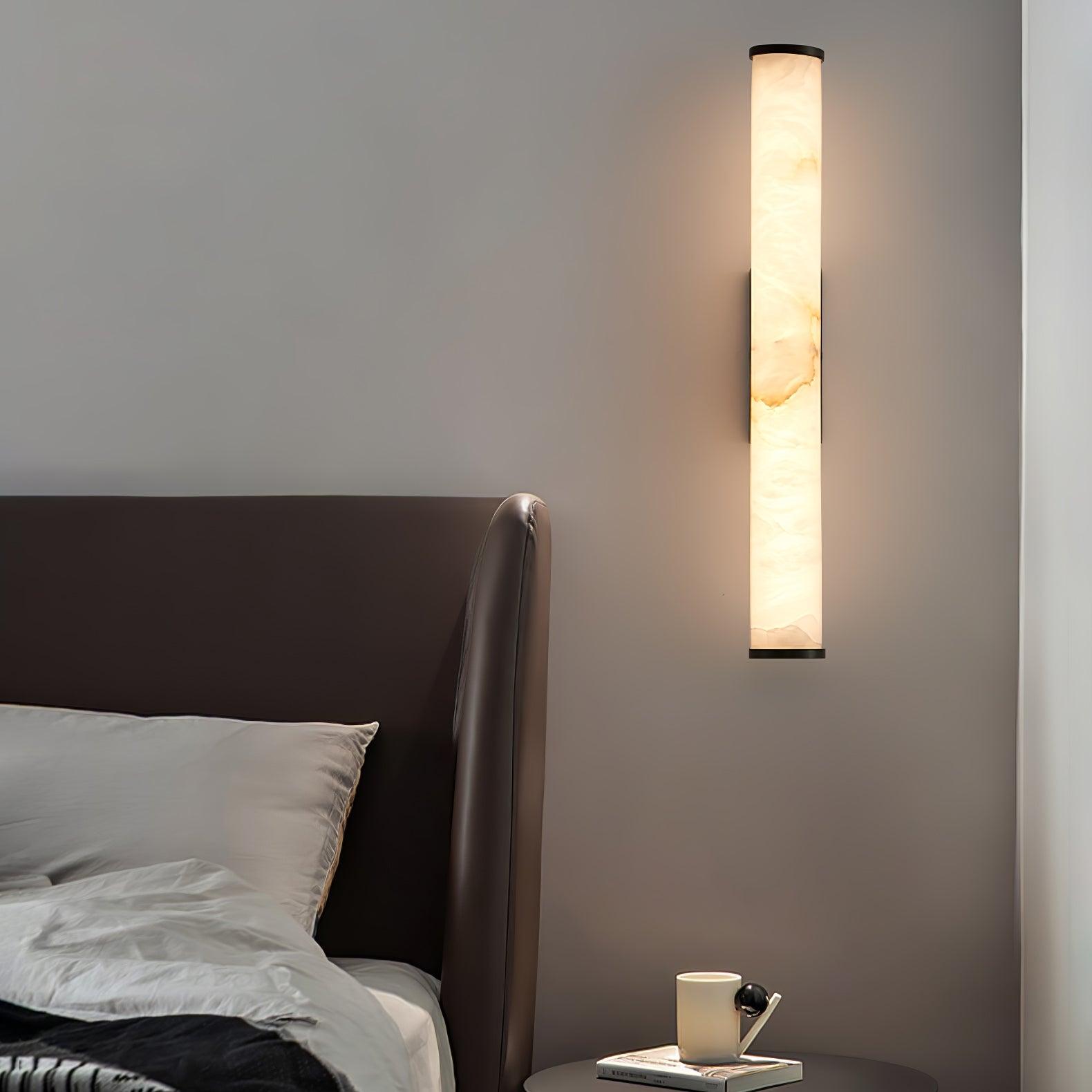 Klyr Alabaster Vertical Cylindrical Wall Lamp