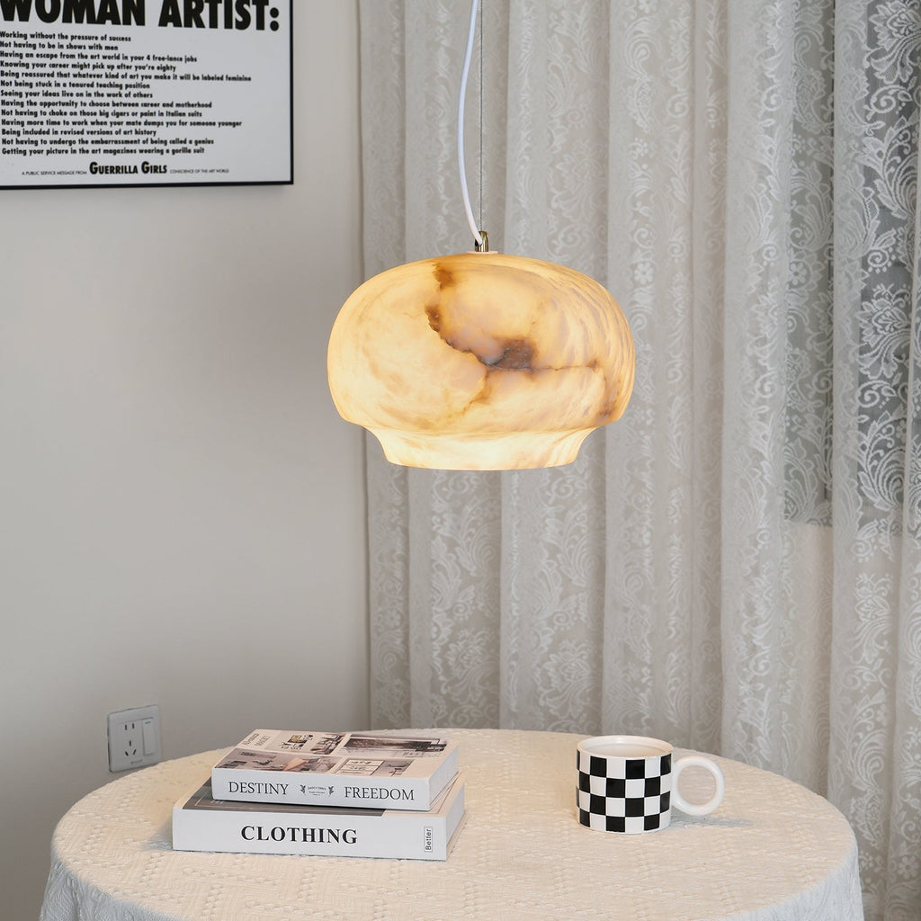 Thalia Minimalist Alabaster Pendant Light