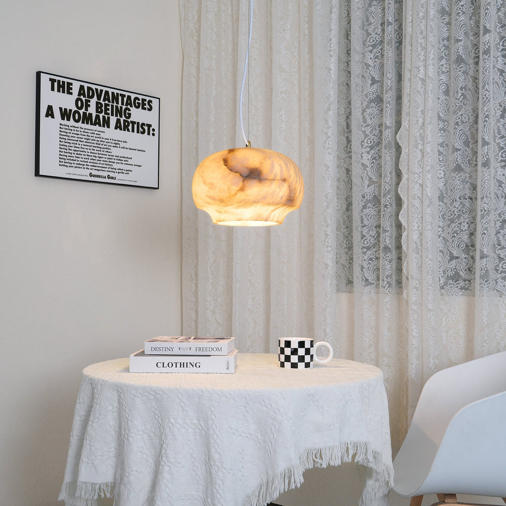 Thalia Minimalist Alabaster Pendant Light