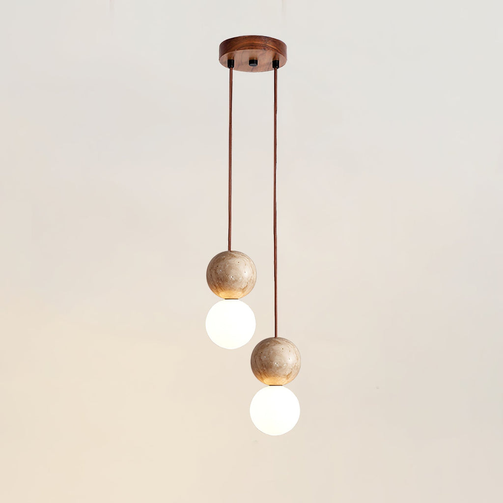Luna  Travertine Pendant Light