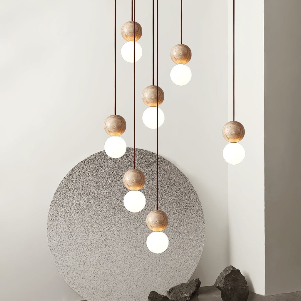 Luna  Travertine Pendant Light