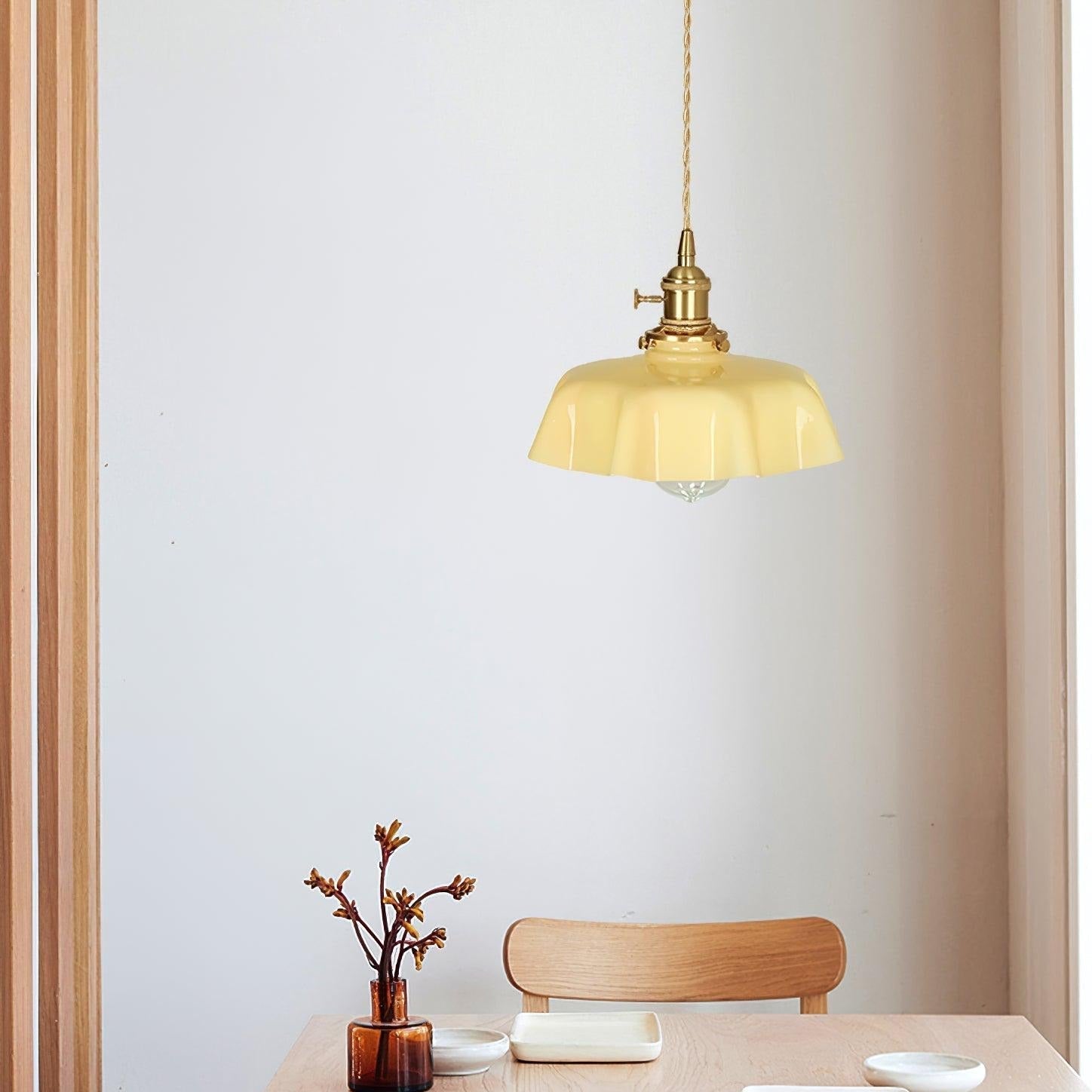 Civen Farmhouse Ruffled Pendant Light