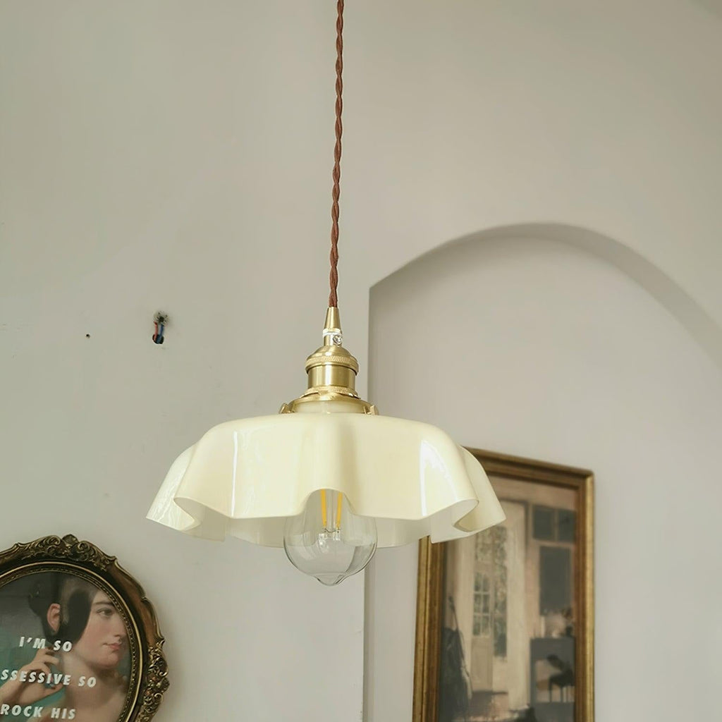Civen Farmhouse Ruffled Pendant Light