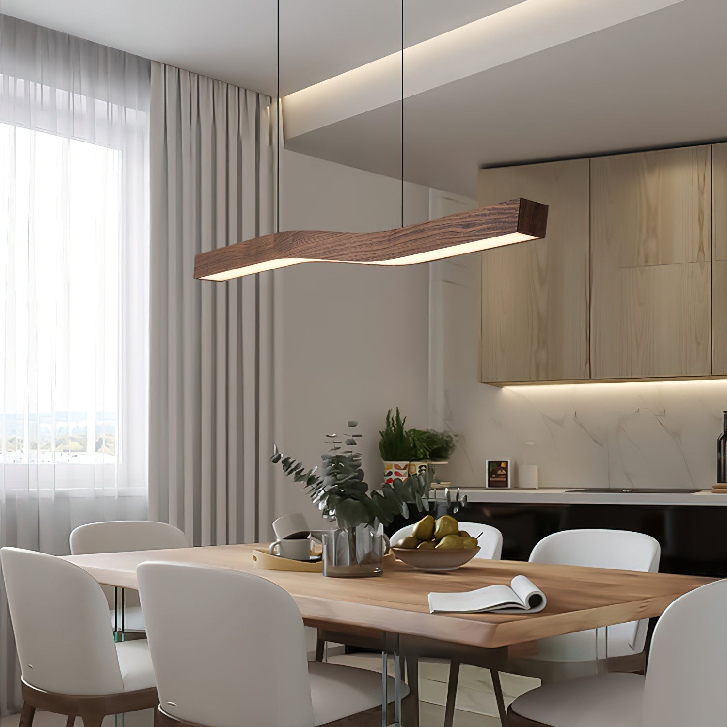 Ylen Nordic Pendant Light Walnut Colour Living Room/Bedroom/Dining Room