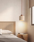 Ritta Pendant Light Travertine Ripple Shade  Wabi-Sabi