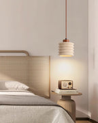 Ritta Pendant Light Travertine Ripple Shade  Wabi-Sabi
