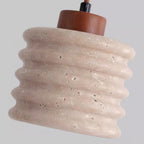 Ritta Pendant Light Travertine Ripple Shade  Wabi-Sabi