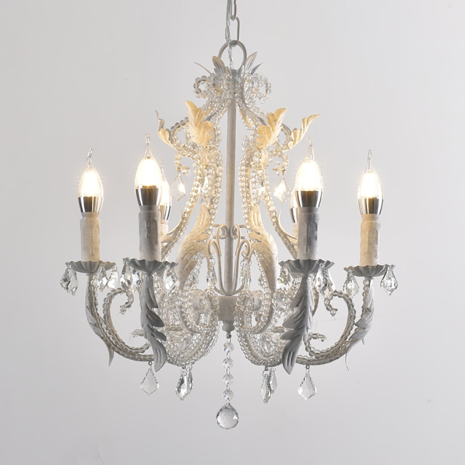Lustra Pendant Lamp Candle Holder Crystal Beads