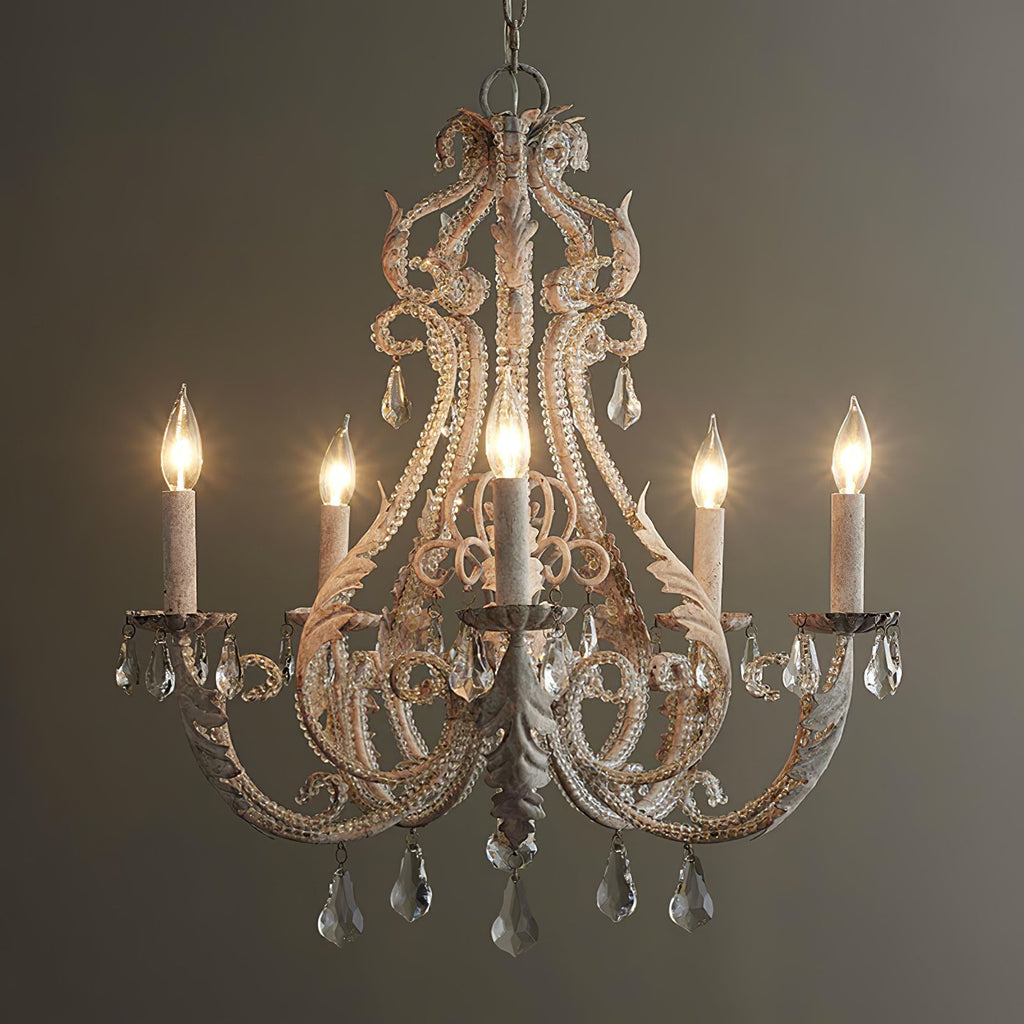 Lustra Pendant Lamp Candle Holder Crystal Beads
