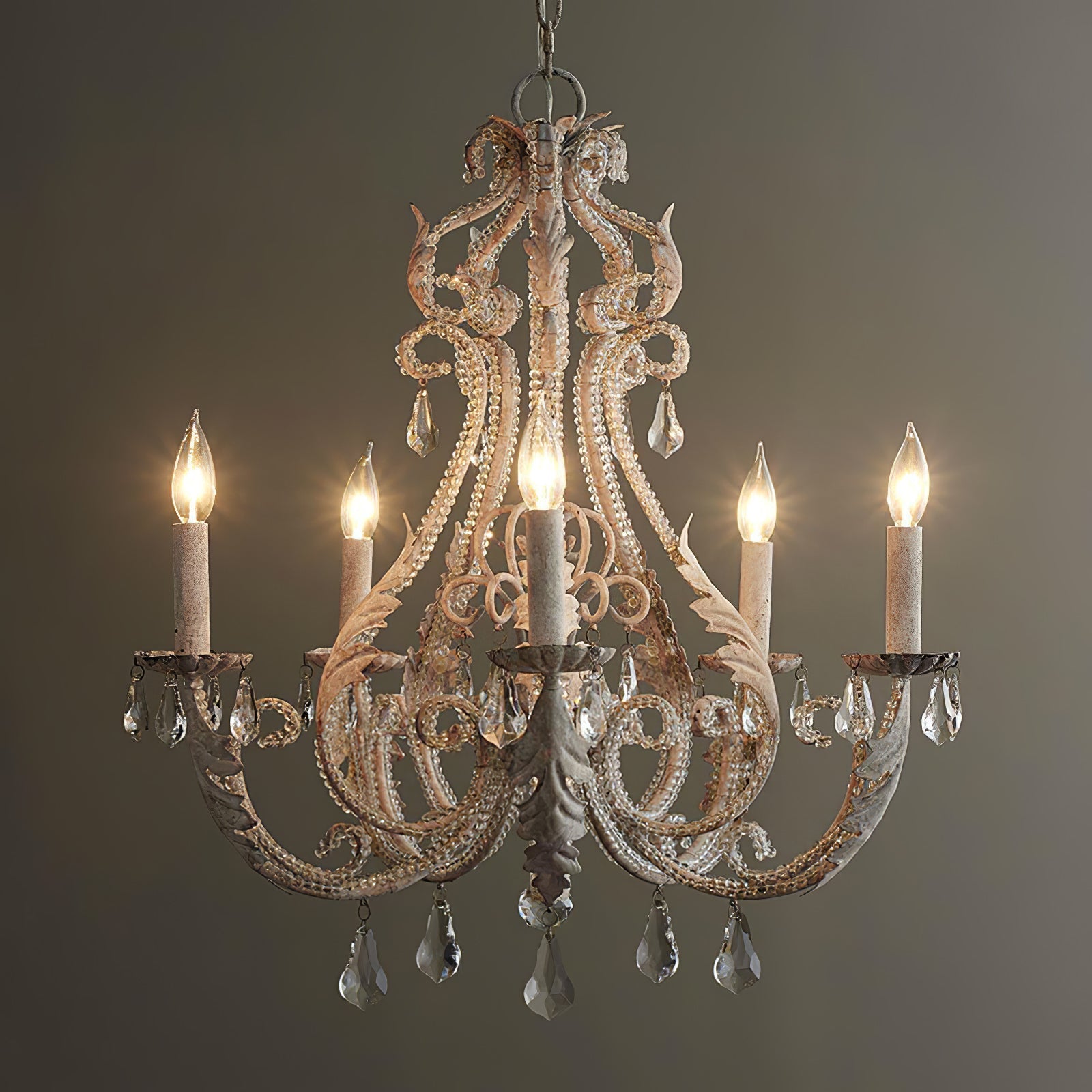 Lustra Pendant Lamp Candle Holder Crystal Beads
