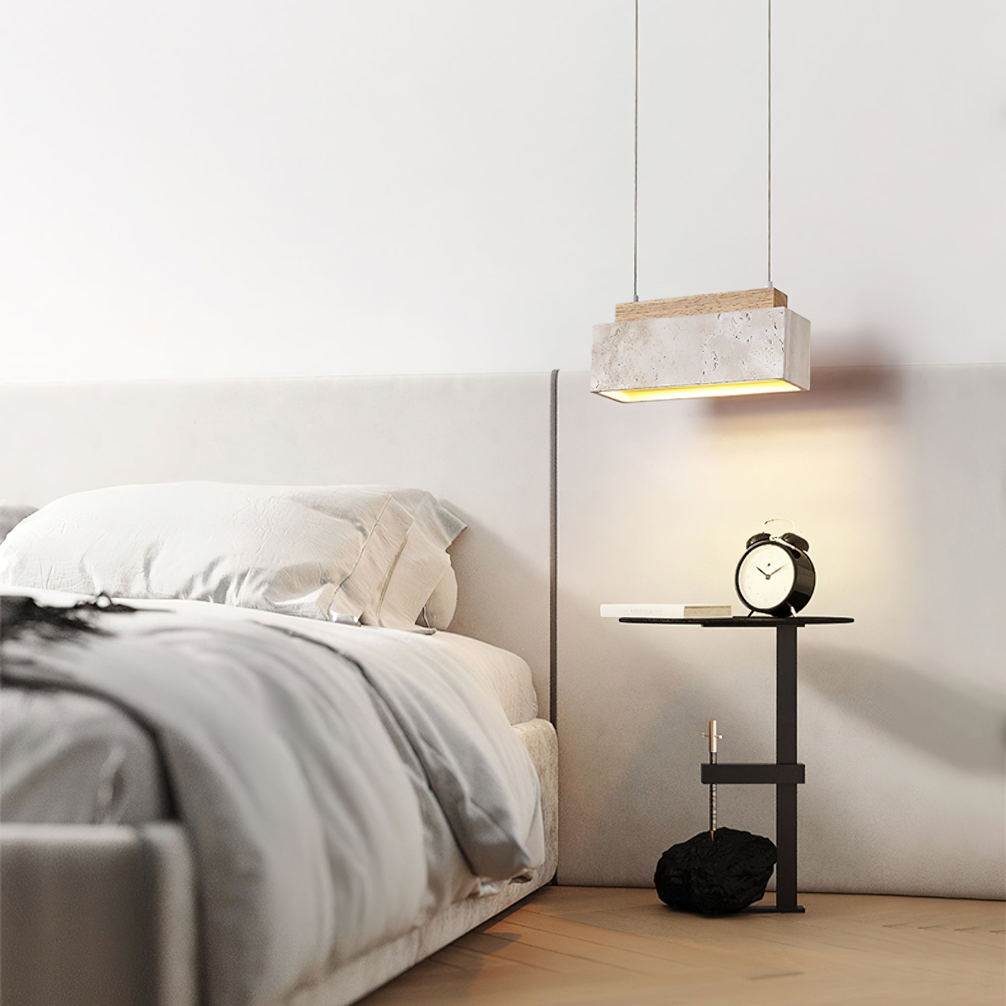 Ciraeila Rectangular Travertine Pendant Light