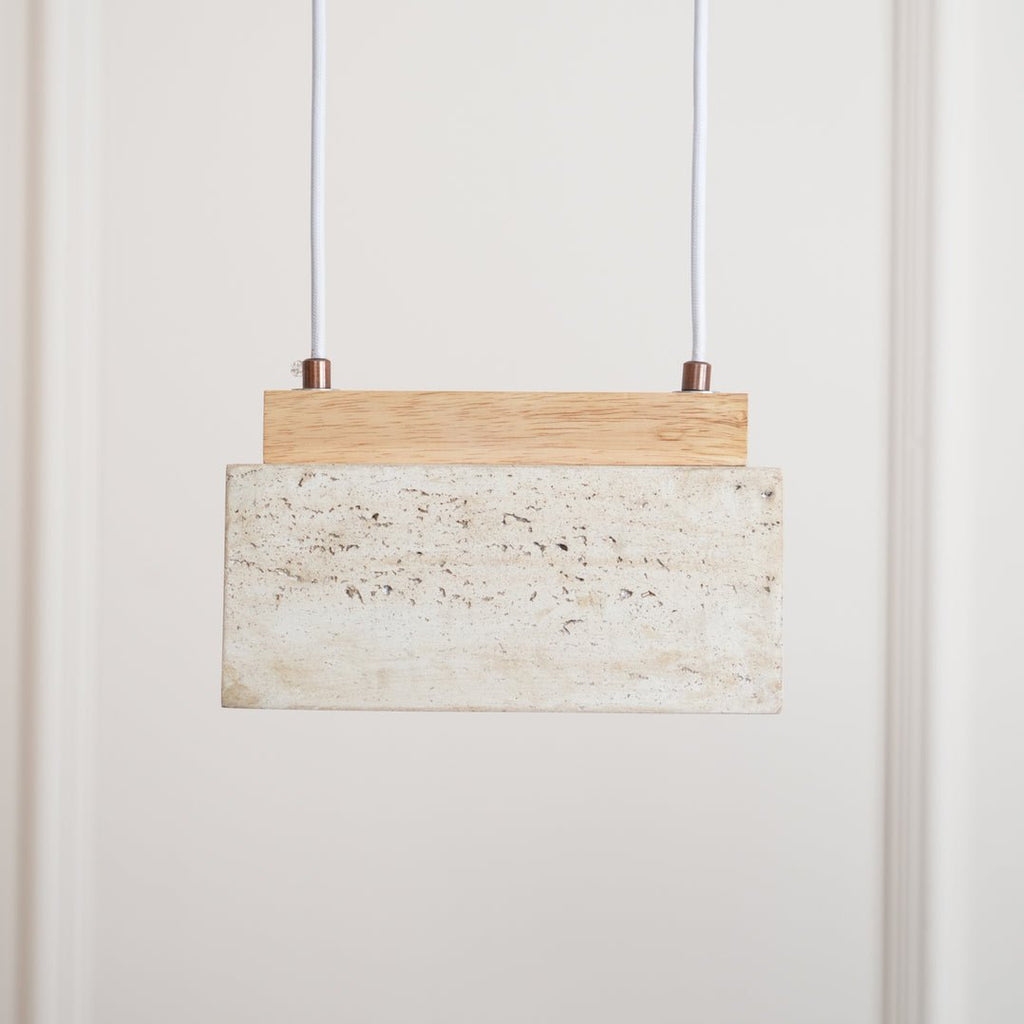 Ciraeila Rectangular Travertine Pendant Light