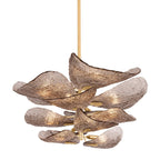 Aurora Chandelier Cardiff Piastra Glass Petal Layered Bronze