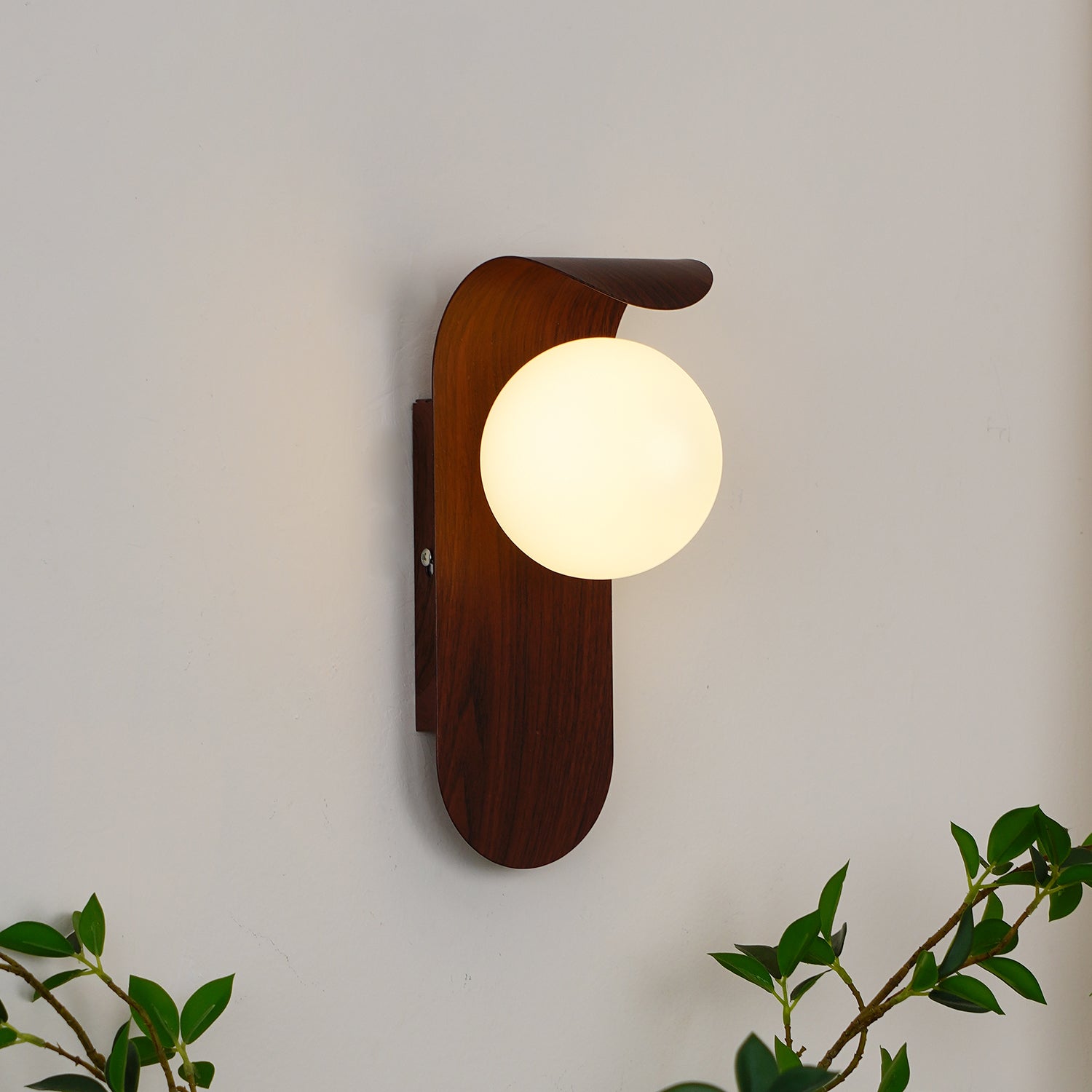 Exuro Indoor Wall Lamp Wood Color / Walnut Color