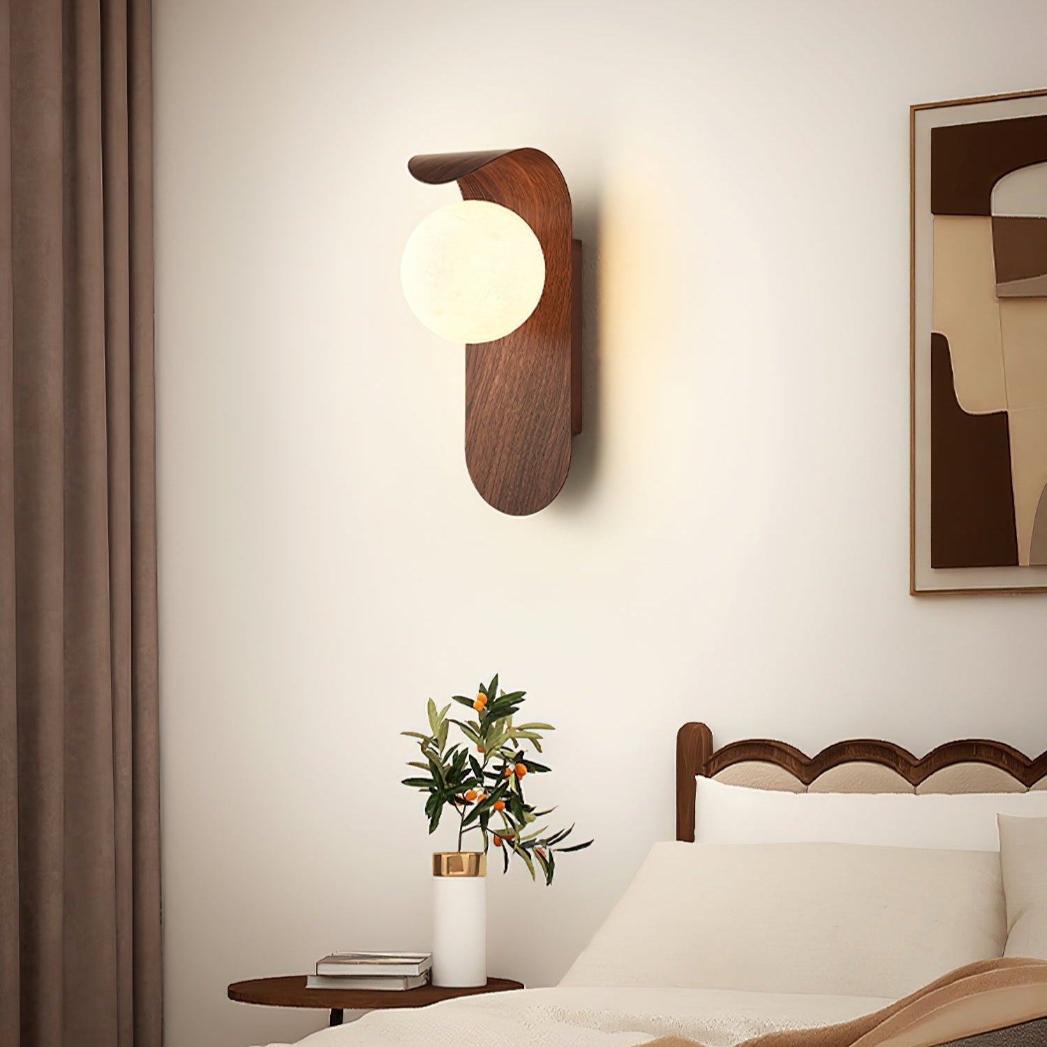 Exuro Indoor Wall Lamp Wood Color / Walnut Color