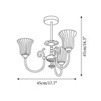 Chandelier with Brass Arms White Glass Shades Opulent Luxe