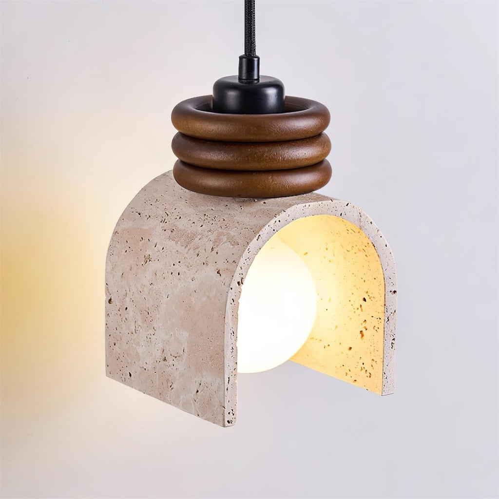 Ritta Pendant Light Travertine  Arched